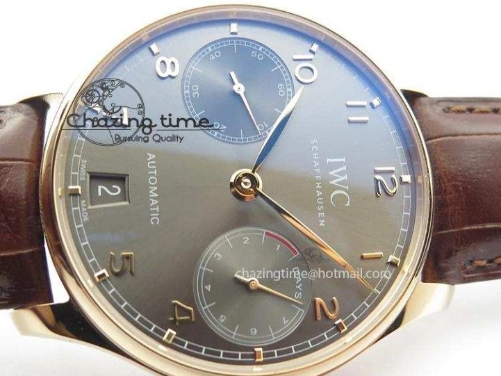 MIROTIME 0410 Unisex Portuguese Real PR RG IW500702 ZF 1:1 Best Edition On Brown Leather Strap A52010 V 7303